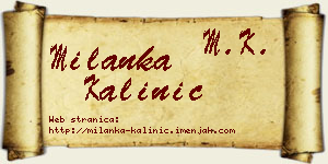 Milanka Kalinić vizit kartica